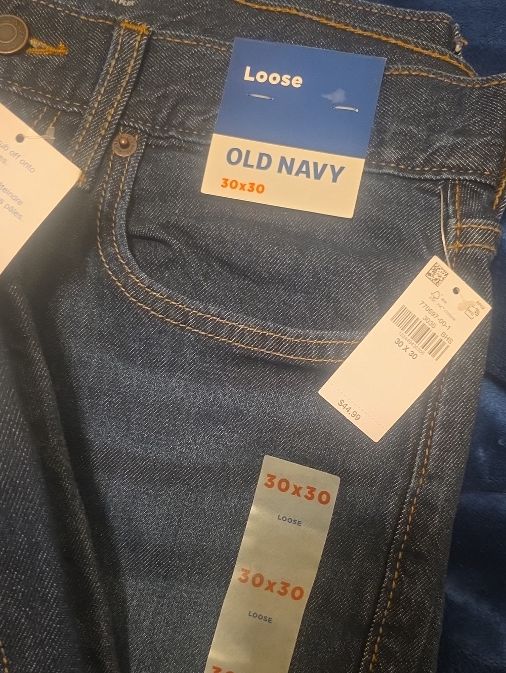 NEW WITH TAGS, Old Navy, 1 Loose Fit & 3 Straight Leg Men's  Dark Blue Jeans
